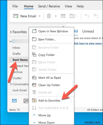ลบโฟลเดอร์รายการโปรดที่ไม่ต้องการออกจาก Outlook ใน 3 ขั้นตอนง่ายๆ 