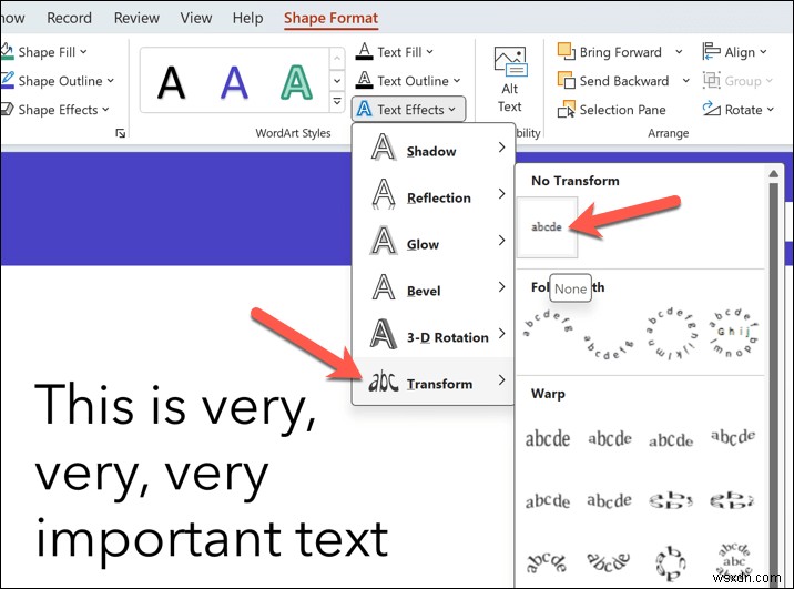 เส้นโค้งข้อความใน PowerPoint:เคล็ดลับทีละขั้นตอนสำหรับการมีส่วนร่วมในสไลด์ 