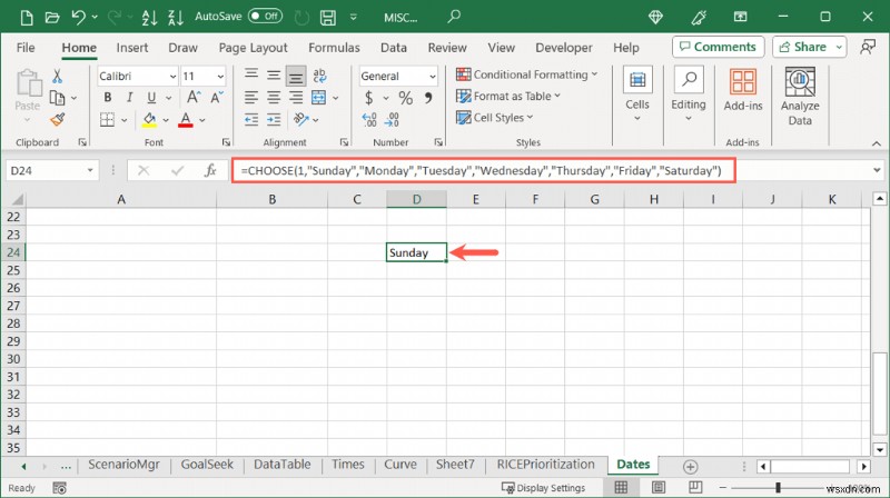 แปลงวันที่ของ Excel เป็นชื่อวันธรรมดาได้อย่างง่ายดาย 