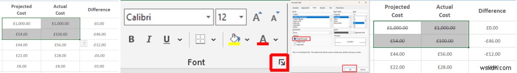 Excel Strikethrough ทำได้ง่าย:วิธีทำเครื่องหมายงานที่เสร็จสมบูรณ์ 