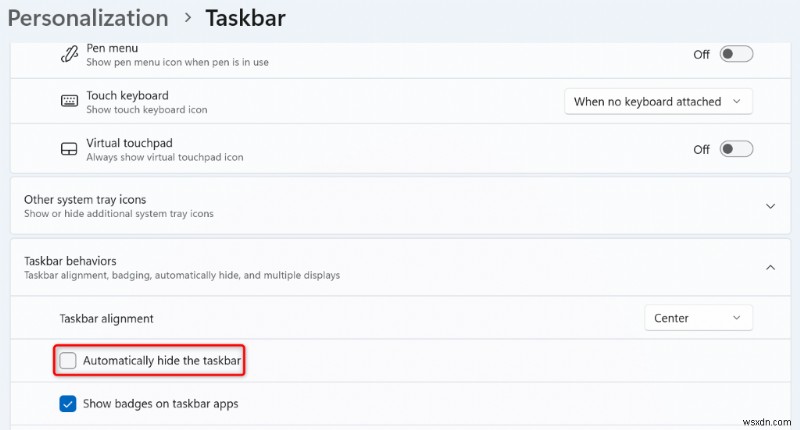วิธีซ่อนแถบงาน Windows 11 โดยอัตโนมัติสำหรับ Cleaner Desktop 