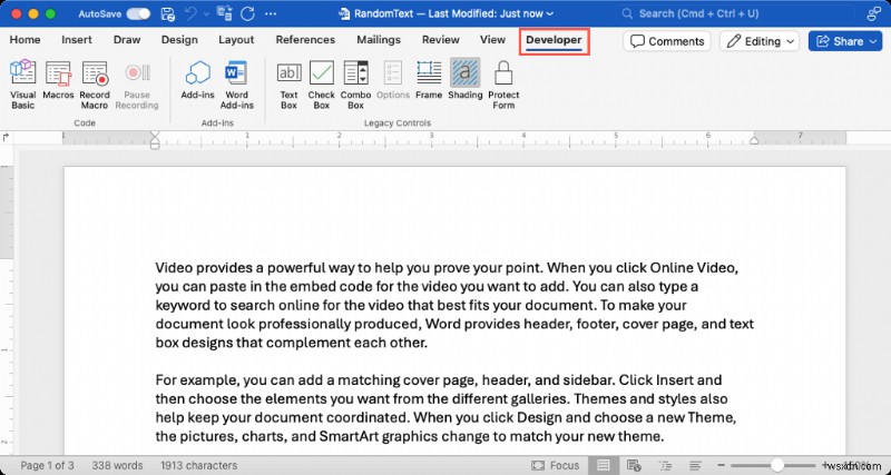 เปิดใช้งานและใช้แท็บนักพัฒนาซอฟต์แวร์ใน Microsoft Word:คู่มือฉบับย่อ 