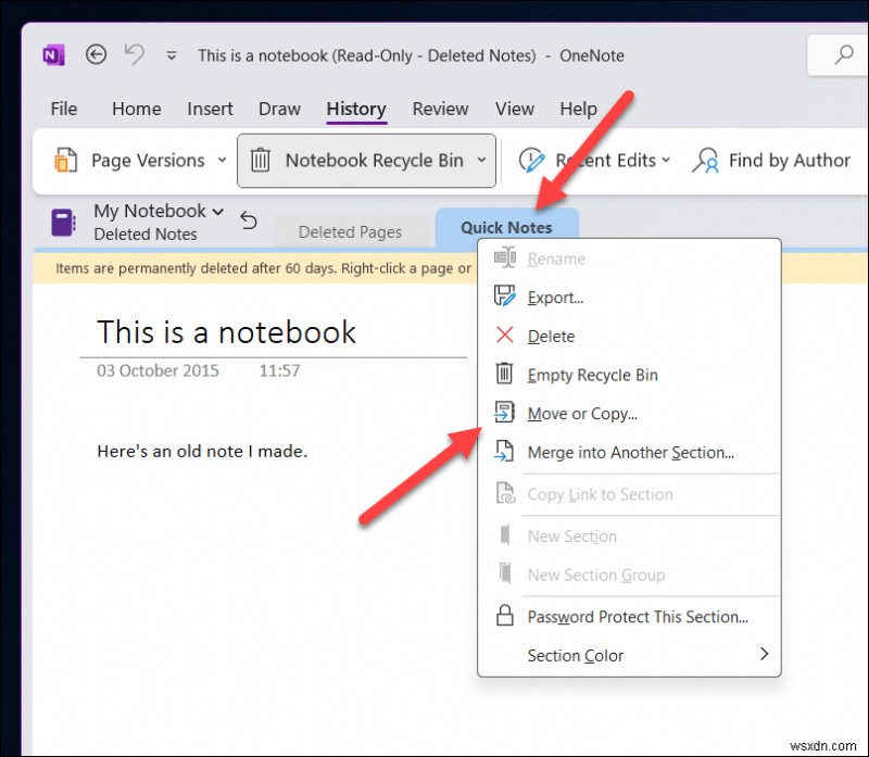 คืนค่าสมุดบันทึก OneNote ที่ถูกลบ:คำแนะนำทีละขั้นตอน 