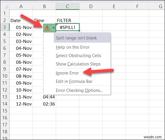 แก้ไขข้อผิดพลาด #SPILL ใน Excel:การแก้ไขทีละขั้นตอนเพื่อการหกอย่างราบรื่น 