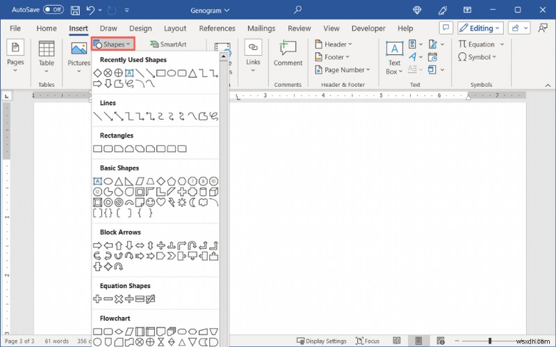 สร้าง Genogram ใน Microsoft Word:คำแนะนำทีละขั้นตอน 