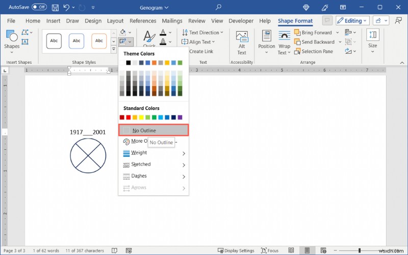 สร้าง Genogram ใน Microsoft Word:คำแนะนำทีละขั้นตอน 
