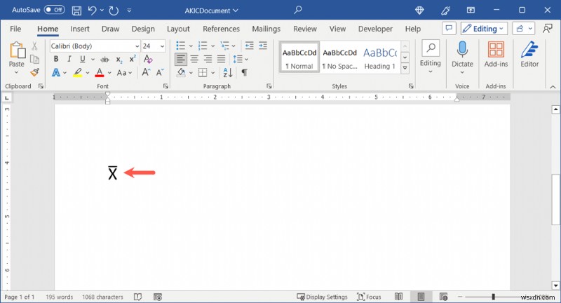 แทรกสัญลักษณ์ X-Bar ใน Microsoft Word:คำแนะนำอย่างง่ายของ Windows และ Mac 