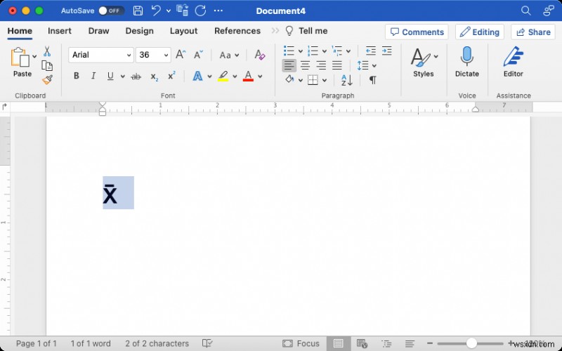 แทรกสัญลักษณ์ X-Bar ใน Microsoft Word:คำแนะนำอย่างง่ายของ Windows และ Mac 