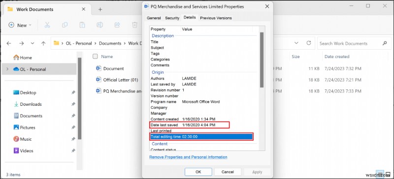 ค้นพบเมื่อมีการสร้างหรือแก้ไขเอกสาร Word ใน Windows 