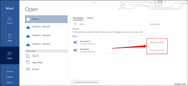 ค้นพบเมื่อมีการสร้างหรือแก้ไขเอกสาร Word ใน Windows 