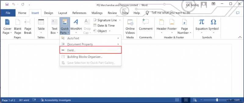 ค้นพบเมื่อมีการสร้างหรือแก้ไขเอกสาร Word ใน Windows 