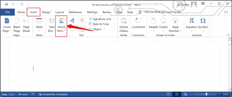 ค้นพบเมื่อมีการสร้างหรือแก้ไขเอกสาร Word ใน Windows 
