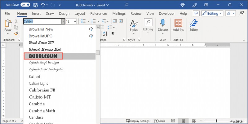 สร้างตัวอักษร Bubble ขี้เล่นใน Microsoft Word:คำแนะนำทีละขั้นตอน 