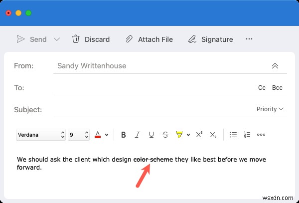 คำแนะนำในการใช้ข้อความขีดทับใน Microsoft Outlook 