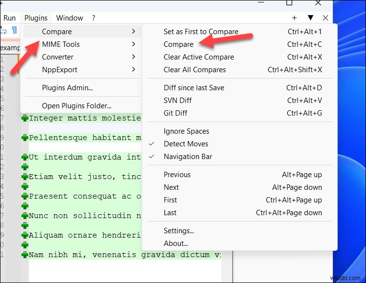 คำแนะนำทีละขั้นตอน:การเปรียบเทียบสองไฟล์ใน Notepad++ 