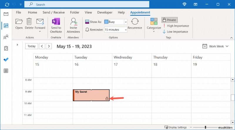เก็บการนัดหมายส่วนตัวของคุณเป็นความลับใน Outlook:คำแนะนำทีละขั้นตอน 