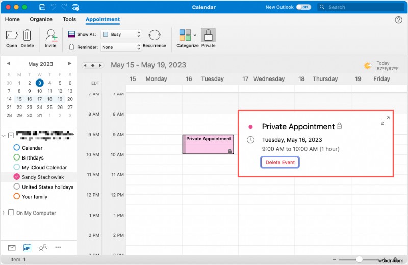 เก็บการนัดหมายส่วนตัวของคุณเป็นความลับใน Outlook:คำแนะนำทีละขั้นตอน 