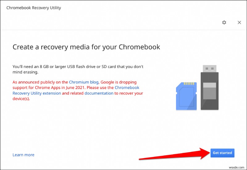 สร้างสื่อการกู้คืน Chromebook ด้วยยูทิลิตี้การกู้คืน Chromebook:คำแนะนำทีละขั้นตอน 