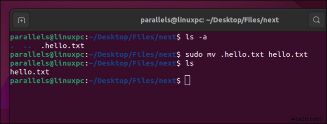 เปิดเผยไฟล์และโฟลเดอร์ที่ซ่อนอยู่ใน Linux ได้อย่างง่ายดาย:คำแนะนำทีละขั้นตอน 