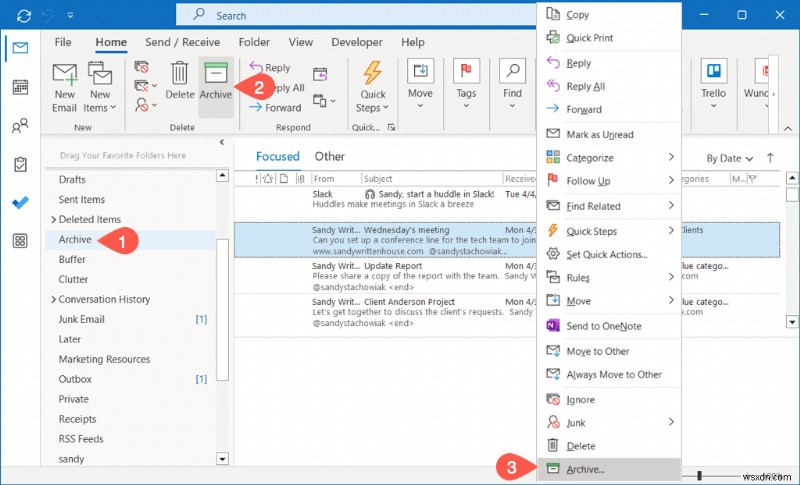 การเก็บถาวรอีเมล Outlook ต้นแบบ:คำแนะนำทีละขั้นตอนสำหรับเดสก์ท็อป เว็บ และมือถือ 