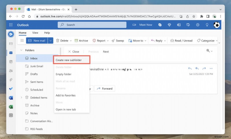 สร้างและจัดการโฟลเดอร์ Outlook:คำแนะนำทีละขั้นตอนสำหรับ Windows และ macOS 