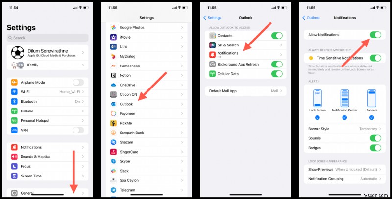 การแจ้งเตือนหลักของ Outlook:เปิดใช้งาน ปิดใช้งาน และปรับแต่งการแจ้งเตือนของคุณ 
