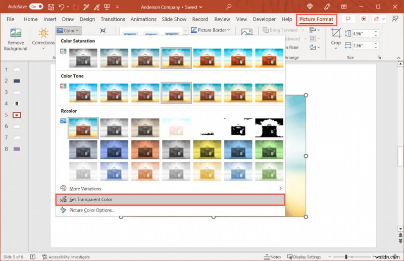 ทำให้รูปภาพและพื้นหลังสไลด์โปร่งใสใน PowerPoint ได้อย่างง่ายดาย 