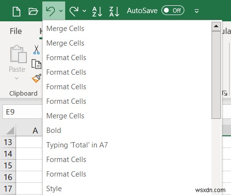Master Excel:เลิกทำ ทำซ้ำ และทำซ้ำการกระทำอย่างรวดเร็ว 