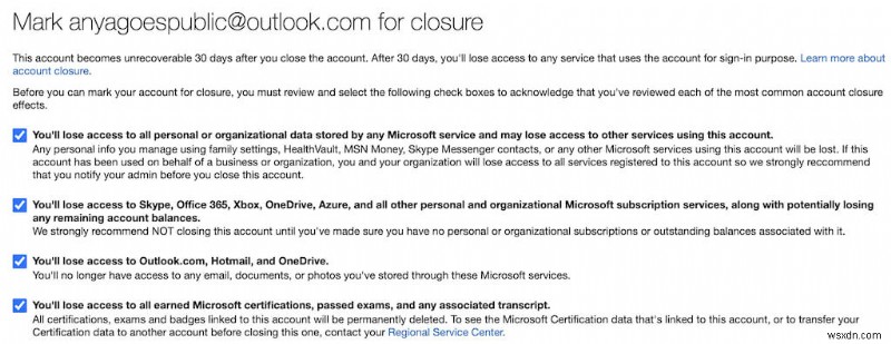 คำแนะนำทีละขั้นตอนในการปิดหรือลบบัญชี Outlook ของคุณอย่างถาวร 