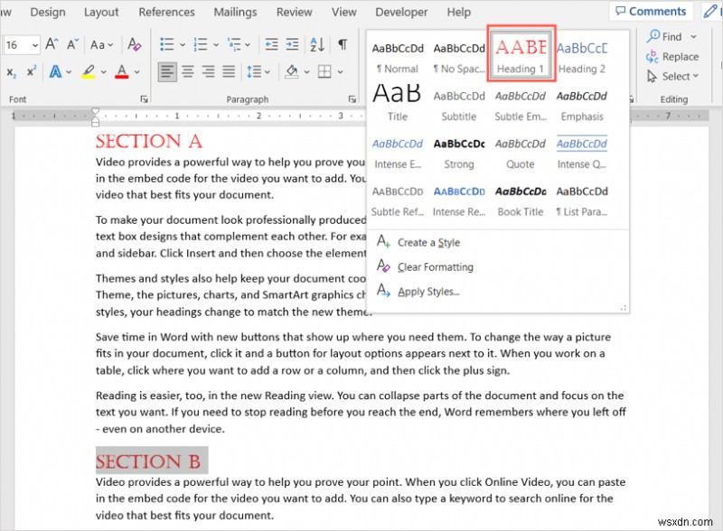สร้างและจัดรูปแบบส่วนหัวใน Microsoft Word:คำแนะนำทีละขั้นตอน 