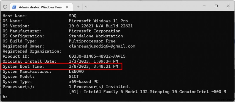 ตรวจสอบเวลาทำงานของพีซี Windows 11 ของคุณอย่างรวดเร็วด้วยตัวจัดการงาน พร้อมรับคำสั่ง และ PowerShell 