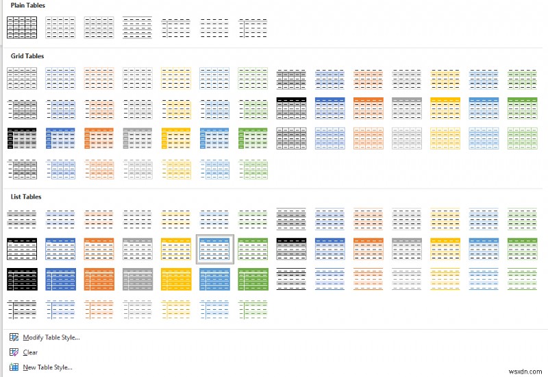 เพิ่มสีพื้นหลังให้กับตารางคำ:คู่มือฉบับย่อ 