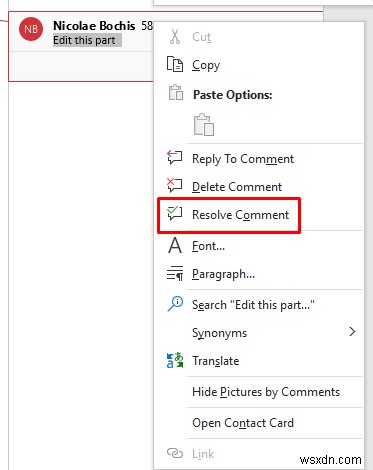 คู่มือฉบับย่อ:แทรก แก้ไข หรือลบความคิดเห็นใน Microsoft Word 
