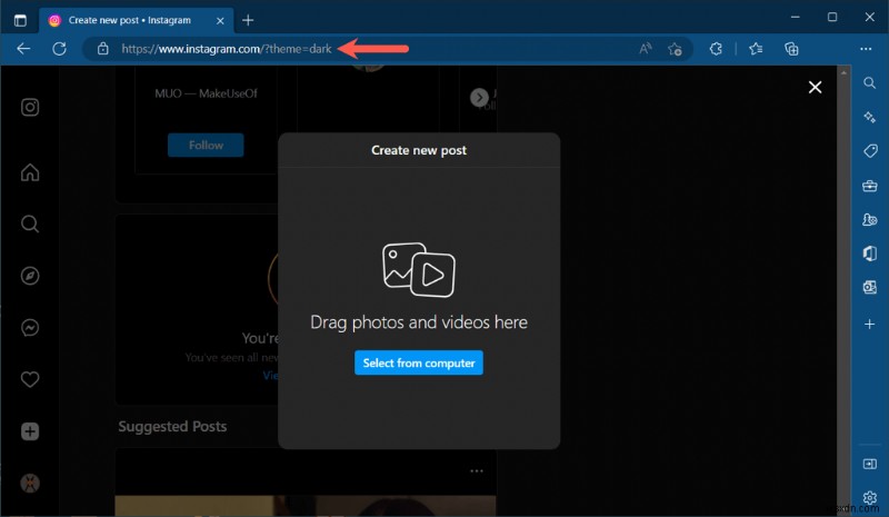 เปิดใช้งานโหมดมืดบนเว็บ Instagram สำหรับ Windows:คำแนะนำทีละขั้นตอน 