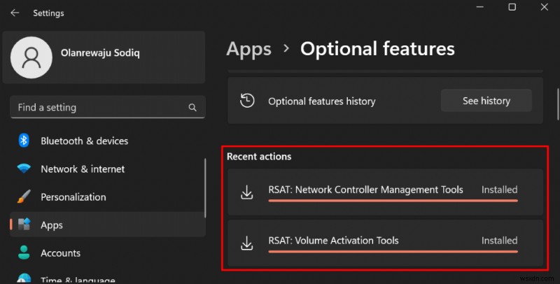การติดตั้งและการจัดการเครื่องมือการดูแลระบบเซิร์ฟเวอร์ระยะไกล (RSAT) บน Windows 11 