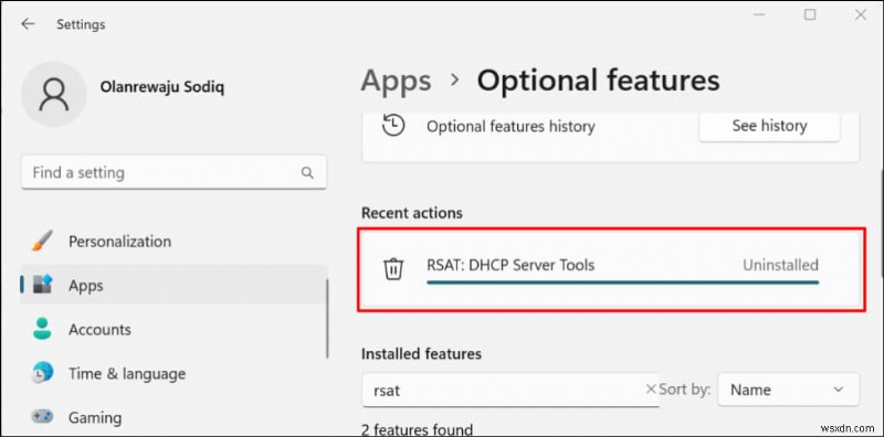 การติดตั้งและการจัดการเครื่องมือการดูแลระบบเซิร์ฟเวอร์ระยะไกล (RSAT) บน Windows 11 