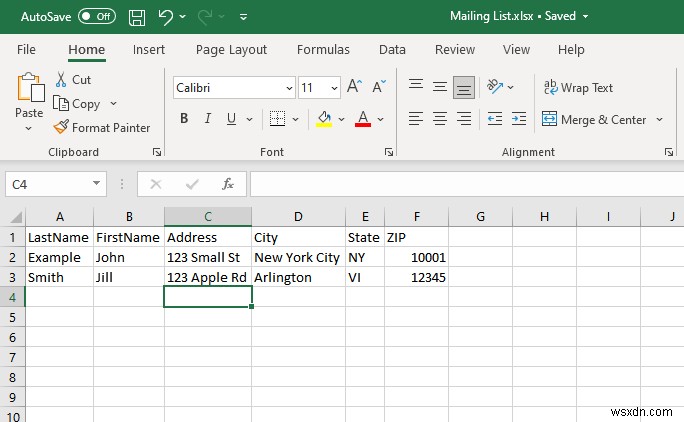 พิมพ์ซองจดหมายด้วย Microsoft Excel และ Word:คำแนะนำทีละขั้นตอน 