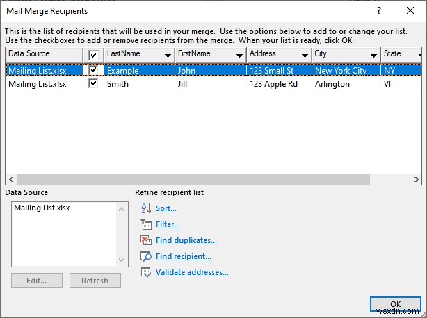 พิมพ์ซองจดหมายด้วย Microsoft Excel และ Word:คำแนะนำทีละขั้นตอน 