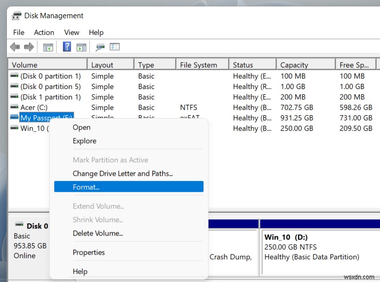 คำแนะนำทีละขั้นตอน:การลบและฟอร์แมตไดรฟ์ใน Windows 10/11 