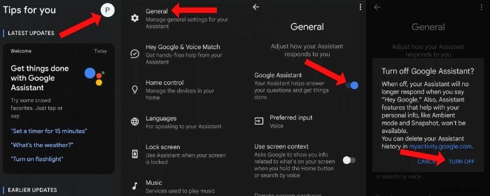 ปิดการใช้งาน Google Assistant ในทุกอุปกรณ์ได้อย่างง่ายดาย:คำแนะนำทีละขั้นตอน 