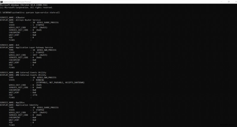 แสดงรายการบริการ Windows ทั้งหมดได้อย่างง่ายดายด้วย PowerShell หรือ Command Prompt 