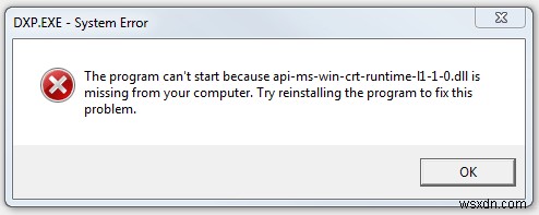 แก้ไขข้อผิดพลาด Windows  api-ms-win-crt-runtime-l1-1-0.dll Missing  อย่างรวดเร็ว 