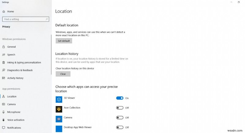 ไอคอน  ตำแหน่งของคุณใช้งานอยู่  บน Windows หมายความว่าอย่างไร 