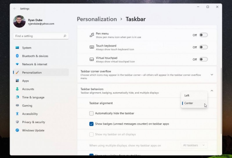 ย้ายแถบงาน Windows 11 ไปทางซ้ายหรือขวา:คู่มือการปรับแต่งทีละขั้นตอน 