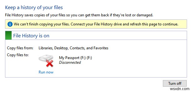 กู้คืนประวัติไฟล์ Windows:ขั้นตอนด่วนในการเชื่อมต่อไดรฟ์ที่ไม่ได้เชื่อมต่ออีกครั้ง 