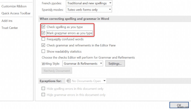 แก้ไขตัวตรวจสอบการสะกดคำ:ขั้นตอนด่วนในการกู้คืนการตรวจสอบการสะกดใน Microsoft Word 