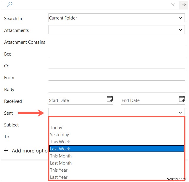 ค้นหาอีเมลของสัปดาห์ที่แล้วอย่างรวดเร็วใน Outlook:คู่มือการค้นหาวันที่แบบทีละขั้นตอน 