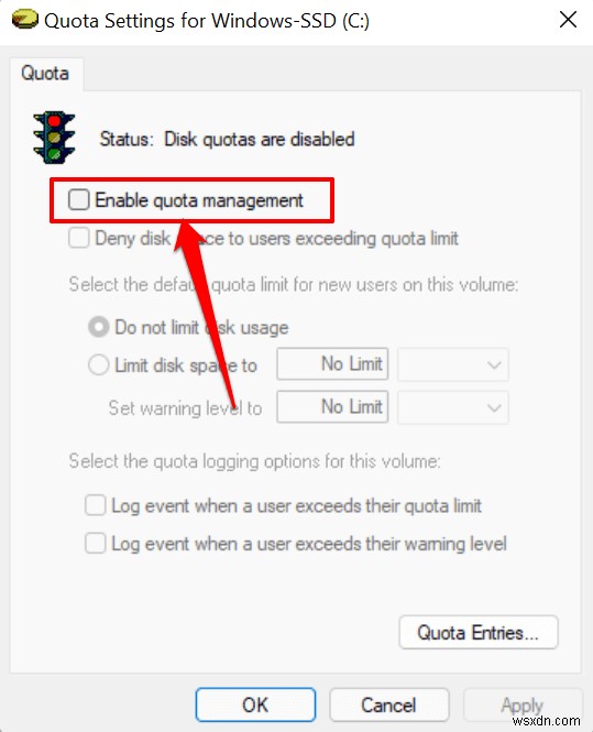 โควต้าดิสก์หลักใน Windows 11:คำแนะนำทีละขั้นตอน 