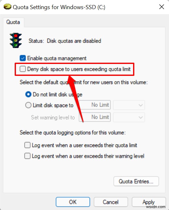 โควต้าดิสก์หลักใน Windows 11:คำแนะนำทีละขั้นตอน 