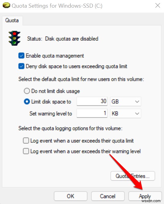 โควต้าดิสก์หลักใน Windows 11:คำแนะนำทีละขั้นตอน 